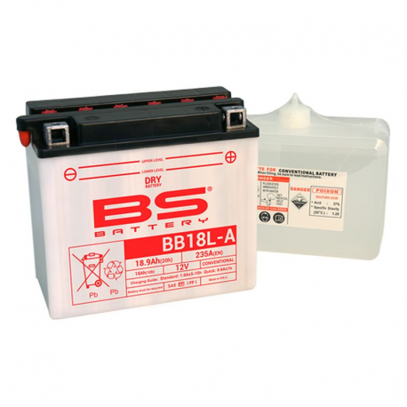BS, akumulátor BB18L-A (YB18L-A) 12V 18AH 180X90X162, olověný (235A) (2) UE2019/1148