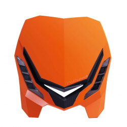 Polisport, přední maska se světlem, model E-BLAZE LED (LED žárovka), oranžová barva