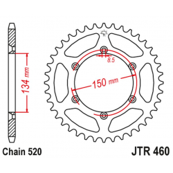 JT, rozeta 489 46, duralová Racelite, Kawasaki KX/KXF '84-20 (48946JT) (řetěz 520) černá barva