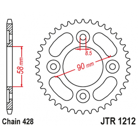 JT, rozeta 4462 35 Honda 110 WAWE/ASTREA GRAND '12-18', 125 INNOVA/SUPRA-X '03-18', SYM VF 125 (446235JT) (řetěz42