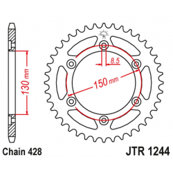 JT, rozeta 4325 51 Honda VT 250 F '89-90', CBR 250 RR '89-00' (JTR1244.51)*(řetěz428)