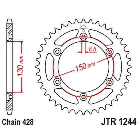 JT, rozeta 4325 51 Honda VT 250 F '89-90', CBR 250 RR '89-00' (JTR1244.51)*(řetěz428)