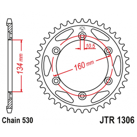 JT, rozeta 4399 43 Honda CBR 900RR '00-'03 (CBR929,954) (439943JT) (řetěz 530)