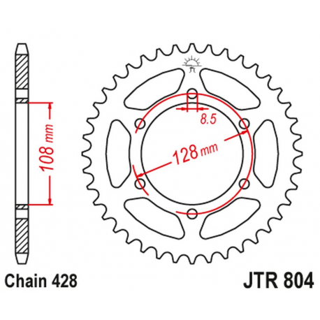 JT, rozeta 902 42 Suzuki TS 100/125 '82-84, DR 100 '83-90 (90242JT) (řetěz 428)