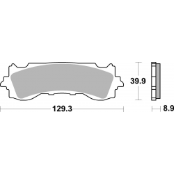 SBS, brzdové destičky, KH717 Street Excel Sinter, zlatá barva, Honda GL 1800 GOLDWING '18-'21 -, přední,