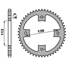 PBR, rozeta 4509 38 C45 Suzuki LTZ 400 '09, LT-R 450 '06-'09 (JTR1760.38) (řetěz 520)