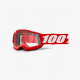 100%, brýle Accuri 2 YOUTH GOGGLE RED, čiré sklo