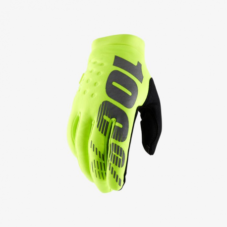 100%,rukavice Cross/Enduro, model Brisker Softshell, barva žlutá fluo, velikost XL