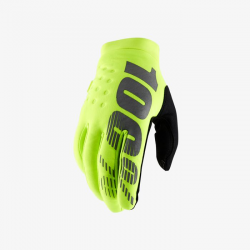 100%,rukavice Cross/Enduro, model Brisker Softshell, barva žlutá fluo, velikost XXL