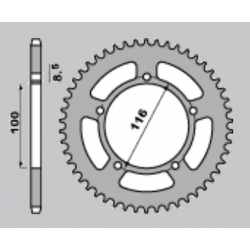 Grosskopf, duralová rozeta 464 51, zelená barva, Kawasaki KX 60 83-03 (řetěz 420)