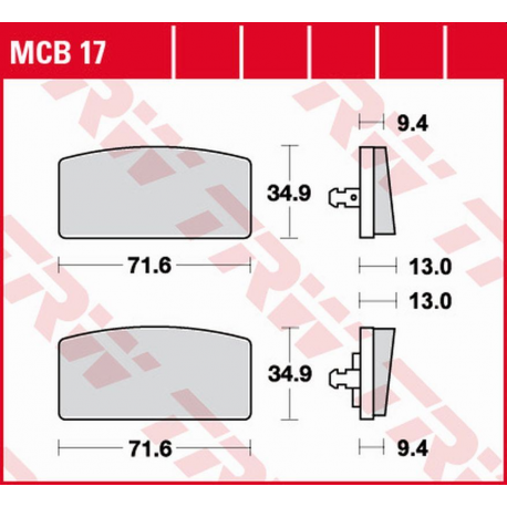 TRW Lucas, brzdové destičky, KH022 Organic BMW R65, R75/6, R75/7, R80/7, R 90S, R100/7, R 100RS/RT/S/T '73-'80, přední,