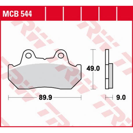 TRW Lucas, brzdové destičky, KH069 KH069/2/3 Organic Honda CBX 125F '84-'88, CN 250 HELIX '86-'99, NSR 250/400R '85-'86, CB 450