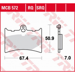 TRW Lucas, brzdové destičky, KH126 Organic SPORT Aprilia AF-1 125 '89-'92, RS 125 '92-'04, AF-1 250 '90-, BENELLI CHRONO/CX 125