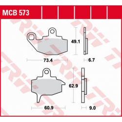 TRW Lucas, brzdové destičky, KH130 Organic Kawasaki KX 125/250/500 '87-'88, KLR 650 '87-'88,, přední,