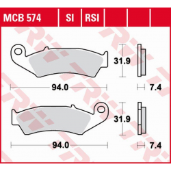 TRW Lucas, brzdové destičky, KH125 Organic Honda XLR 125R '98-'99, NX 250 '88-'95, XL 250R BAJA '88-'91, XR 250R '88-'95, XR 60
