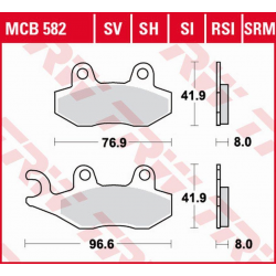 TRW Lucas, brzdové destičky, KH135 Sinter Street Kawasaki KLX 125 '10-'13, KX 125/250/500 '89-'93, KDX 200/250 '93-'94, KLX '09
