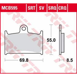 TRW Lucas, brzdové destičky, KH236 Sinter TRACK Suzuki GSX-R 400 '90-'95, GSX-R 750 '88-'93, GSX-R 1000 '89-'92,Triumph DAYTONA