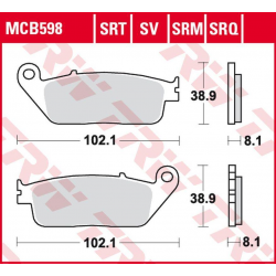 TRW Lucas, brzdové destičky, KH196 Sinter ROAD/TRACK Honda CBR 250R '88-'94/'11-'14, CB 600 HORNET '98-'15, CBF 600 '04-'10, VT