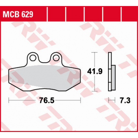 TRW Lucas, brzdové destičky, KH256 Organic Aprilia RX 50 '91-'94, RED ROSE 125 '90-'95, Beta RR 50 '99-'06, RIEJU MRX/SMX 50/12
