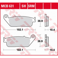 TRW Lucas, brzdové destičky, KH196 Sinter Yamaha RA 125/400 X-MAX '17-, YP 125/250 X-MAX '10-'16, YP 400 X-MAX '13-'16, přední,