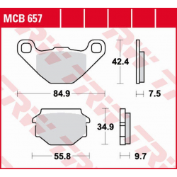 TRW Lucas, brzdové destičky, KH173 Organic Aprilia SX 125 '08-'14, GILERA EGALET 50 '95-'99, MUZ BAGHIRA/MASTIFF 660 '97-'07, S