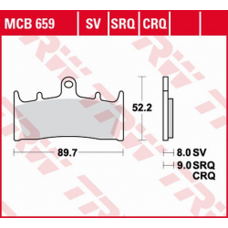 TRW Lucas, brzdové destičky, KH188 Sinter TRACK Kawasaki ZX-6R/ZX-7R '96-'02, ZX-9R '96-'01, ZRX 1100 '96-'00, ZRX 1200 '01-'06