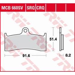 TRW Lucas, brzdové destičky, KH424 Sinter Street BUELL M2/S3/X1 1200 '98-'02, Honda CB 1300 '98-'00, Kawasaki ZX-7RR '96-'99, M