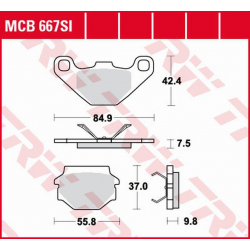 TRW Lucas, brzdové destičky, KH067 Sinter Offroad Aprilia MX 125 '03-'07, RX 125 '00-'01, Cagiva WMX 125 '89-,, zadní,