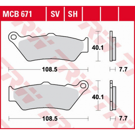TRW Lucas, brzdové destičky, KH209 Sinter Street BMW R 1200/1250 GS/ADV/R/RS/RT '13-, K 1600GT/GTL '11-, Ducati SCRAMBLER 800,