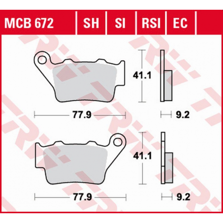 TRW Lucas, brzdové destičky, KH213 ECO Organic Honda NX 500/650 DOMINATOR '95-'01, SLR 650 '97-'98, KTM SX/EXC/EGS/LC4/DUKE 125