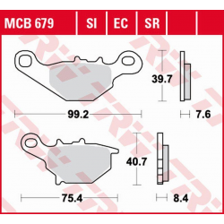 TRW Lucas, brzdové destičky, KH230 Organic Kawasaki KLX 125 '03-'06, KMX 125 '99-'03, Suzuki TR 50 '97-'00, UG 110 '98-'02, AN