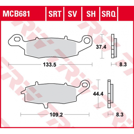 TRW Lucas, brzdové destičky, KH231 Sinter Street Kawasaki ZR-7 '99-'04, VN 800 DRIFTER '99-'03, VN 1500 DRIFFTER/CLASSIC '99-'0
