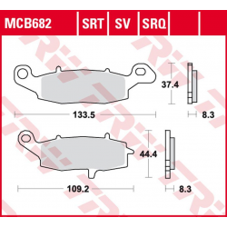 TRW Lucas, brzdové destičky, KH229 Sinter TRACK Kawasaki NINJA 400 '11-, ER-6 '06-'16, VN 900 '06-'17, VN 1500/1600 '00-'08, VN