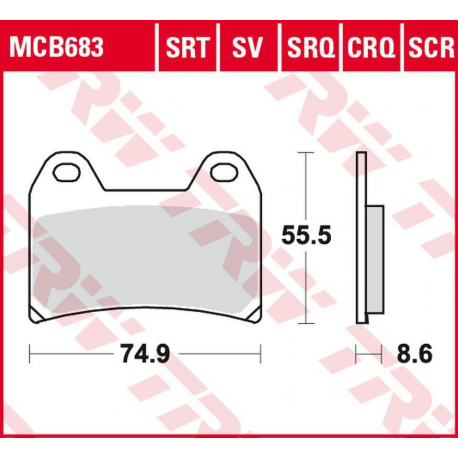 TRW Lucas, brzdové destičky, KH244 CARBON RACING Aprilia RS 250 '97-, RSV 1000 MILE/R '98-'00, Ducati 748/800/900/916/996 '97-'
