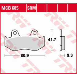 TRW Lucas, brzdové destičky, KH411 Sinter Honda SCV 110 LEAD '08-'09, CH 125 SPACY '94-'99, PS 125/150 '06-'13, SES 125/150 '02