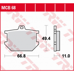 TRW Lucas, brzdové destičky, KH034 Organic Yamaha XS 250 '77-'80, XS 400 '77-'82, SR 500 '78-'87, XJ 650 '80-'82, XS 650/750 '7