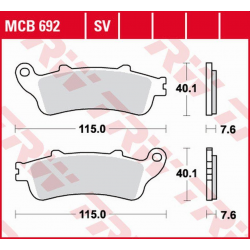 TRW Lucas, brzdové destičky, KH142 Sinter Street Honda ST 1100 PAN EUROPEAN '96-'02, NTV/NX 650 '88-'97, Suzuki AN 650 BURGMAN