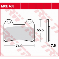 TRW Lucas, brzdové destičky, KH244 Organic Honda CB 400 SUPER FOUR '97-, BMW R NINE T '16-'18, Ducati 748/996 '98-'07, MULTISTR