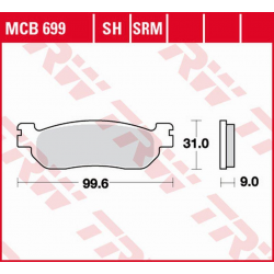 TRW Lucas, brzdové destičky, KH275 Sinter Yamaha YP/XP 125 X-MAX '10-, VP 250 X-CITY '07-'16, YP 250 MAJESTY '98-'03, YP 250 X-