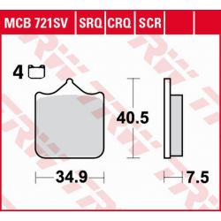 TRW Lucas, brzdové destičky, KH604/4 Sinter TRACK Aprilia RSV 1000 MILE/R '01-'03, RSV 1000R '04-'10, Ducati 748/749/996/998/99