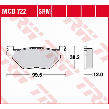 TRW Lucas, brzdové destičky, KH319 Organic Yamaha XP 500/530 T-MAX '01-'18, TDM 900 '02-'14, XV/XVS 950 '09-'18, XT 1200Z TENER
