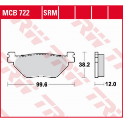 TRW Lucas, brzdové destičky, KH319 Sinter Yamaha XP 500/530 T-MAX '01-'18, TDM 900 '02-'14, XV/XVS 950 '09-'18, XT 1200Z TENERE