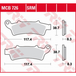 TRW Lucas, brzdové destičky, KH324 Organic Aprilia ATLANTIC 125 '03-, SCARABEO 125 '04-'10, ATLANTIC 200 '02-'05, SCARABEO 200