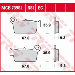 TRW Lucas, brzdové destičky, KH367 Organic Aprilia RXV/SXV 450/550 '06-'15, Beta RR 125/200/250/300/350/390/400 '09-, Kawasaki