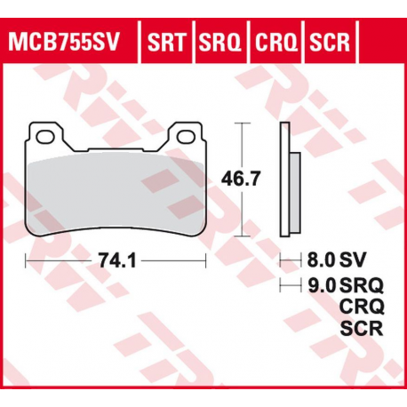 TRW Lucas, brzdové destičky, KH390 Sinter ROAD/TRACK Honda CBR 600RR '05-'16, CBR 1000RR FIREBLADE '04-'16, přední,