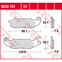 TRW Lucas, brzdové destičky, KH375 ECO Organic Honda CBF 125 '09-'16, CBR 125R '04-'17, Z 125 MONKEY '18-, RIEJU NKD 125 '08-'1
