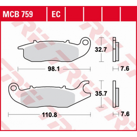 TRW Lucas, brzdové destičky, KH375 ECO Organic Honda CBF 125 '09-'16, CBR 125R '04-'17, Z 125 MONKEY '18-, RIEJU NKD 125 '08-'1