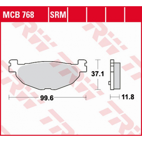 TRW Lucas, brzdové destičky, KH408 Organic Beta EVO 80 '09-,, přední,, Yamaha YP 400 MAJESTY '04-'13, XP 500 T-MAX '04-'11, zadn
