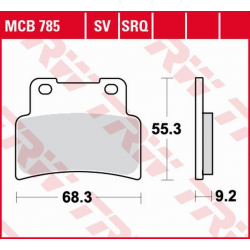 TRW Lucas, brzdové destičky, KH432 Sinter TRACK Aprilia RS 125 '07-'13, SL 750 SHIVER/DROSODURO '07-'17, NA 850 MANA '07-'16, S