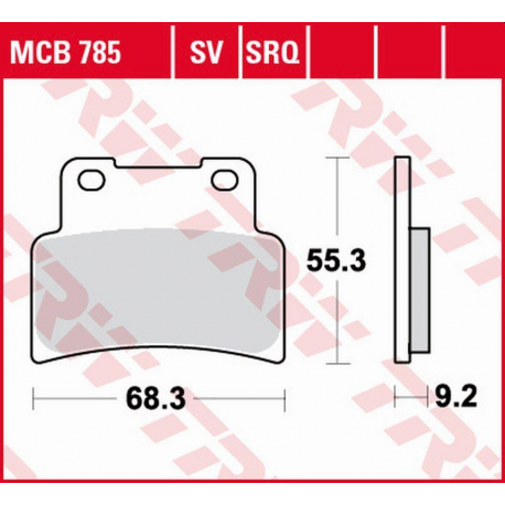 TRW Lucas, brzdové destičky, KH432 Sinter TRACK Aprilia RS 125 '07-'13, SL 750 SHIVER/DROSODURO '07-'17, NA 850 MANA '07-'16, S